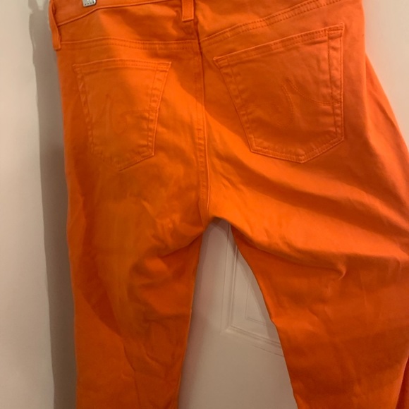 NEVER BEFORE WORN AG BRIGHT ORANGE JEANS THE STILT CROP CIGARETTE CROP SZ 28 WMS - Picture 4 of 8